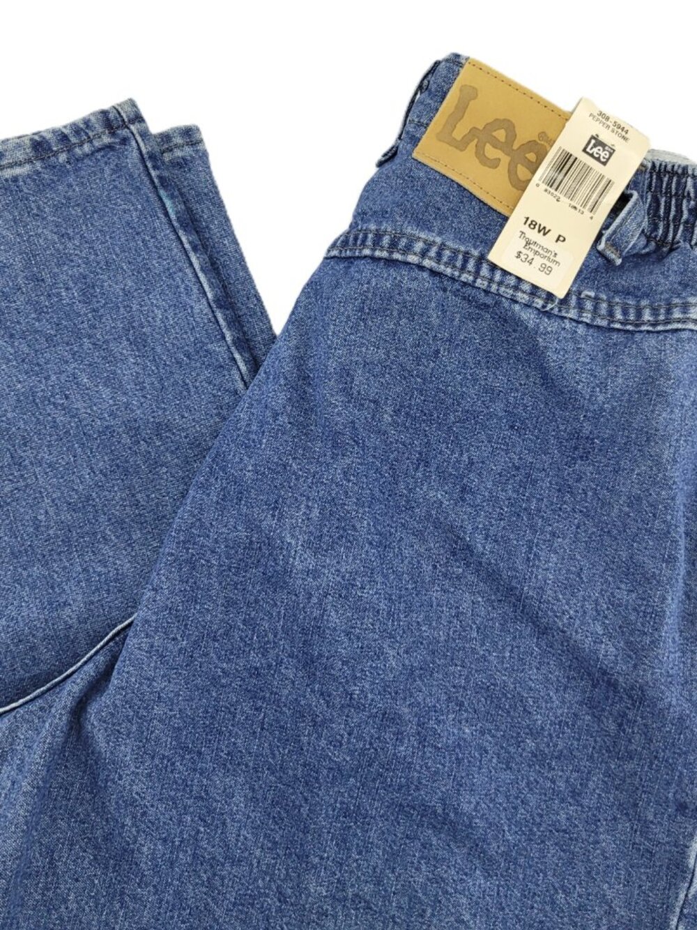 Vintage Lee Jeans Womens 32x31 Blue Side Elastic Bareback Stretch 18w Petite